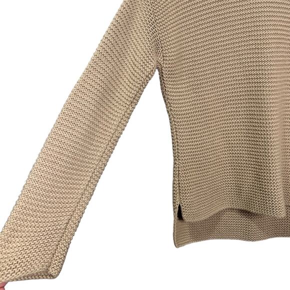 Shxt That I Knit Scotia Sweater Small Tan Pima Cotton Peru Pullover Casual Cozy - Picture 5 of 7